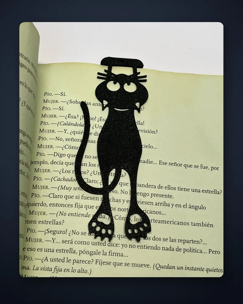 Señalador gato curioso
